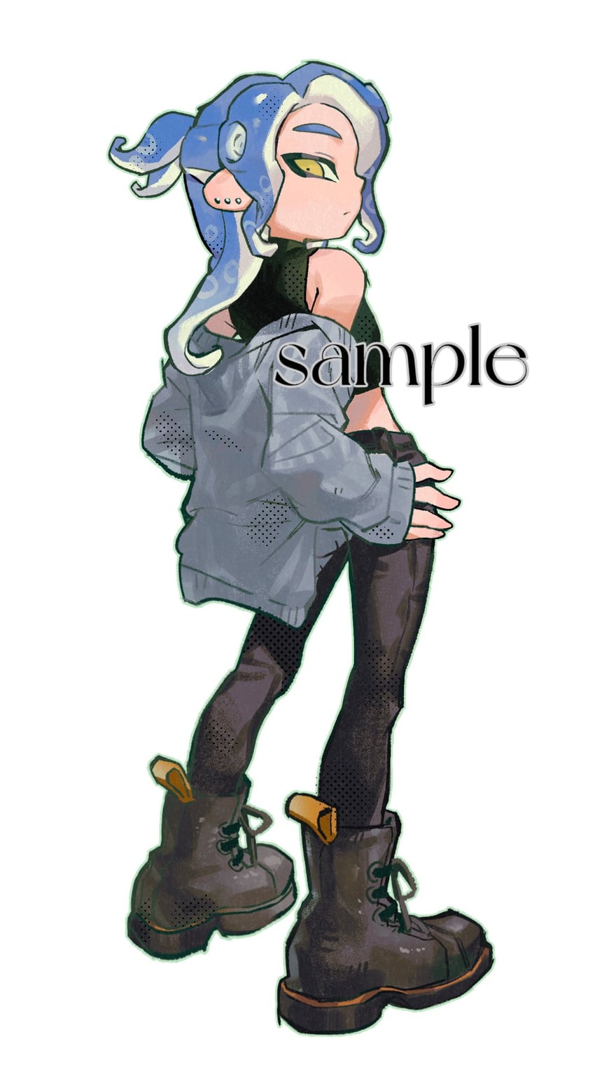 octoling player character and octoling boy (splatoon and 1 more) drawn by sakanako