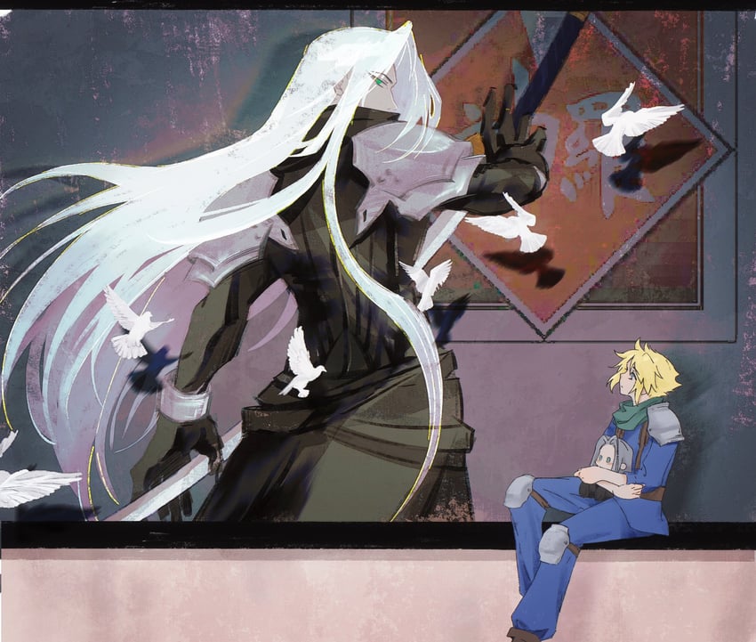 cloud strife and sephiroth (final fantasy and 2 more) drawn by jarvis_42