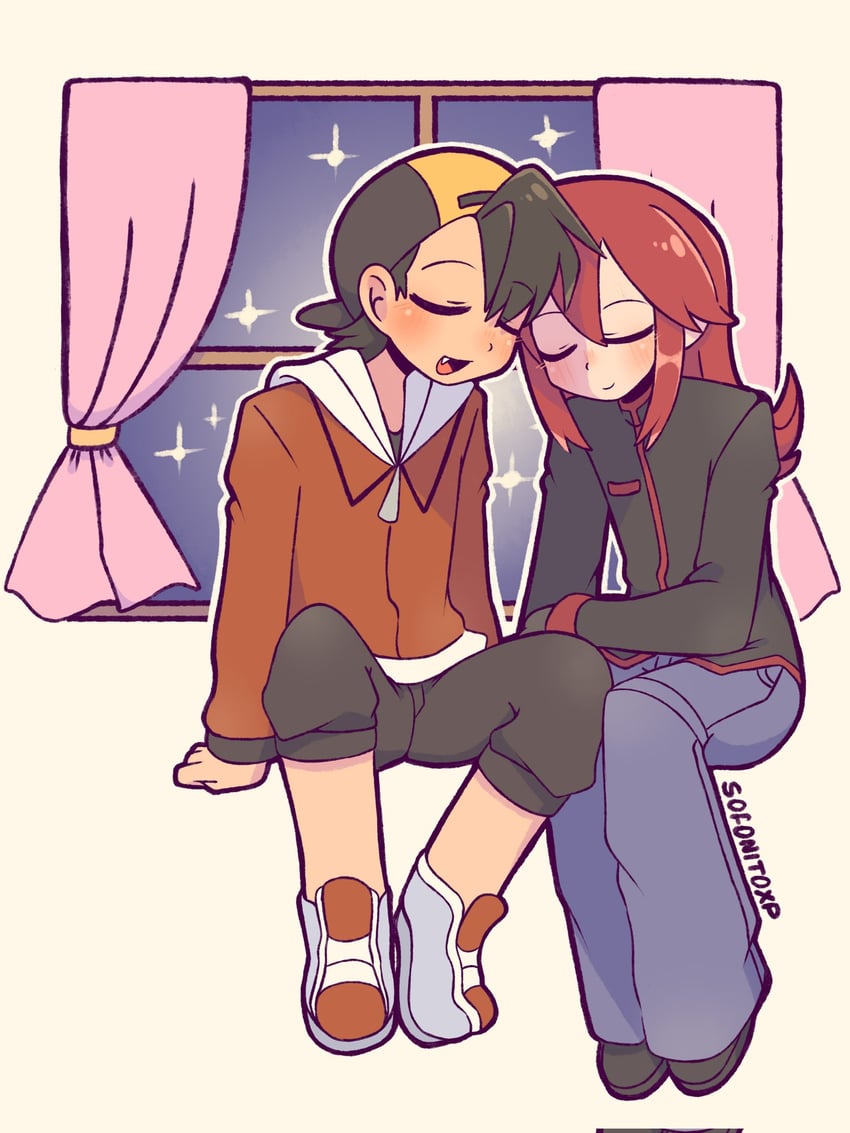ethan and silver (pokemon and 1 more) drawn by sofo_soup