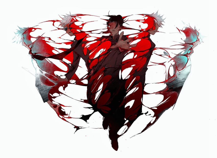 gojou satoru and getou suguru (jujutsu kaisen) drawn by artistguillotine