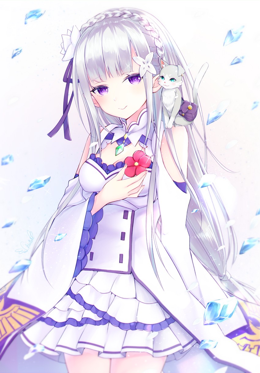 emilia (re:zero kara hajimeru isekai seikatsu) drawn by chiutake_mina