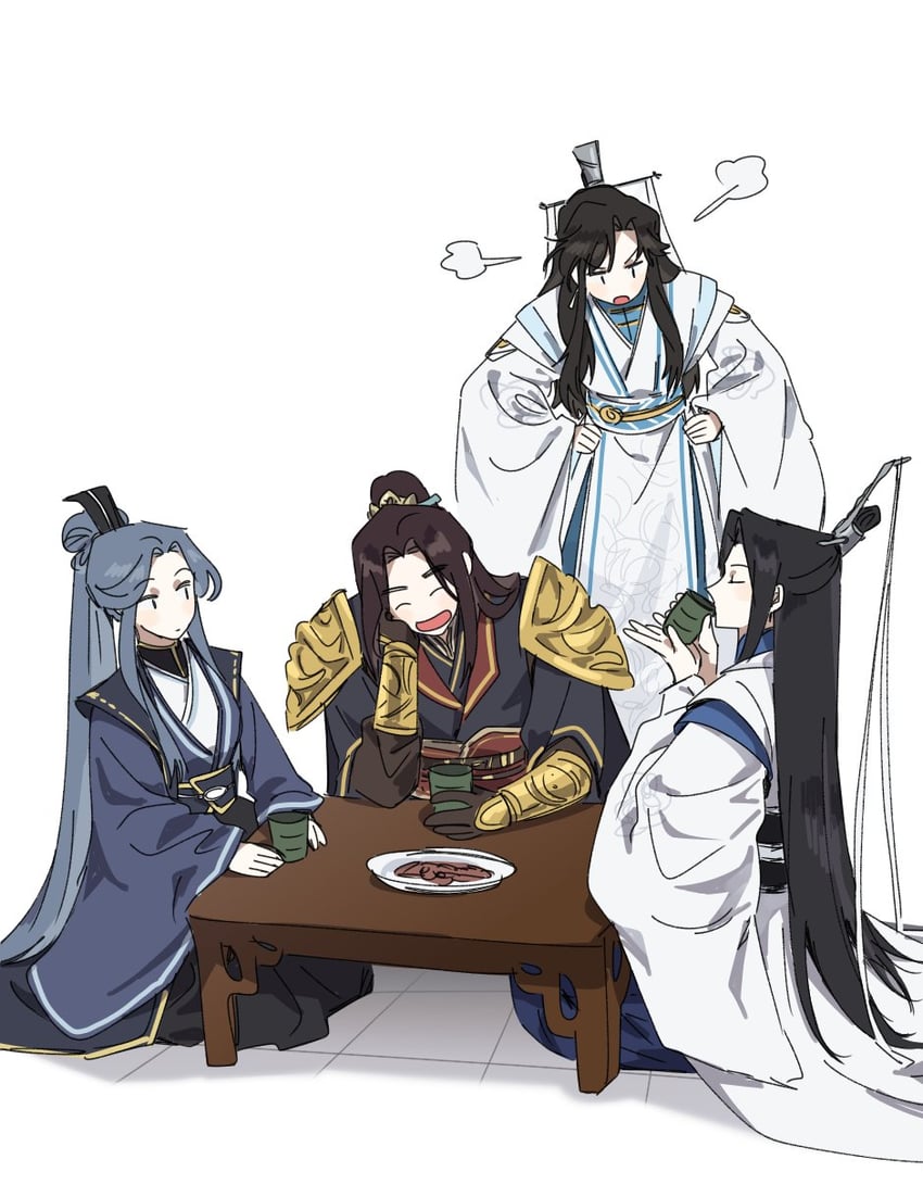 shi qingxuan, shi wudu, ling wen, and pei ming (tianguan cifu) drawn by bujang