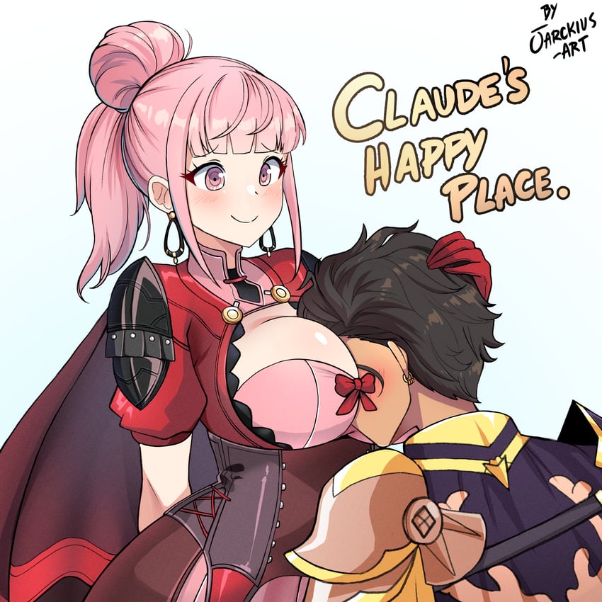 hilda valentine goneril and claude von riegan (fire emblem and 2 more) drawn by jarckius
