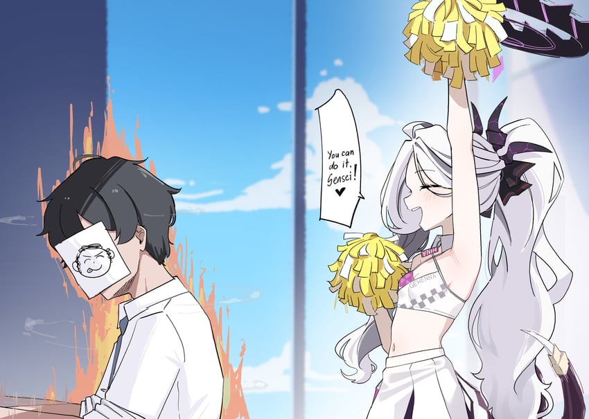 sensei, doodle sensei, and hina (blue archive) drawn by nauvvii