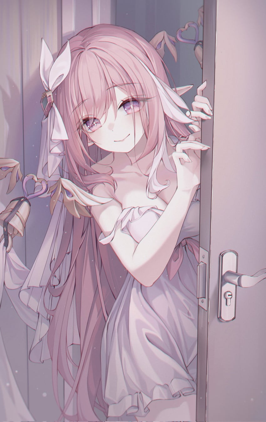 elysia (honkai and 1 more) drawn by amaroku_neko
