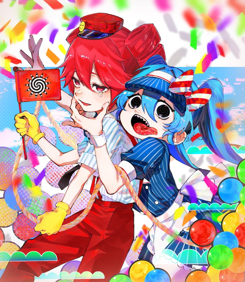 hatsune miku and kasane teto (vocaloid and 2 more) drawn by potta1059040