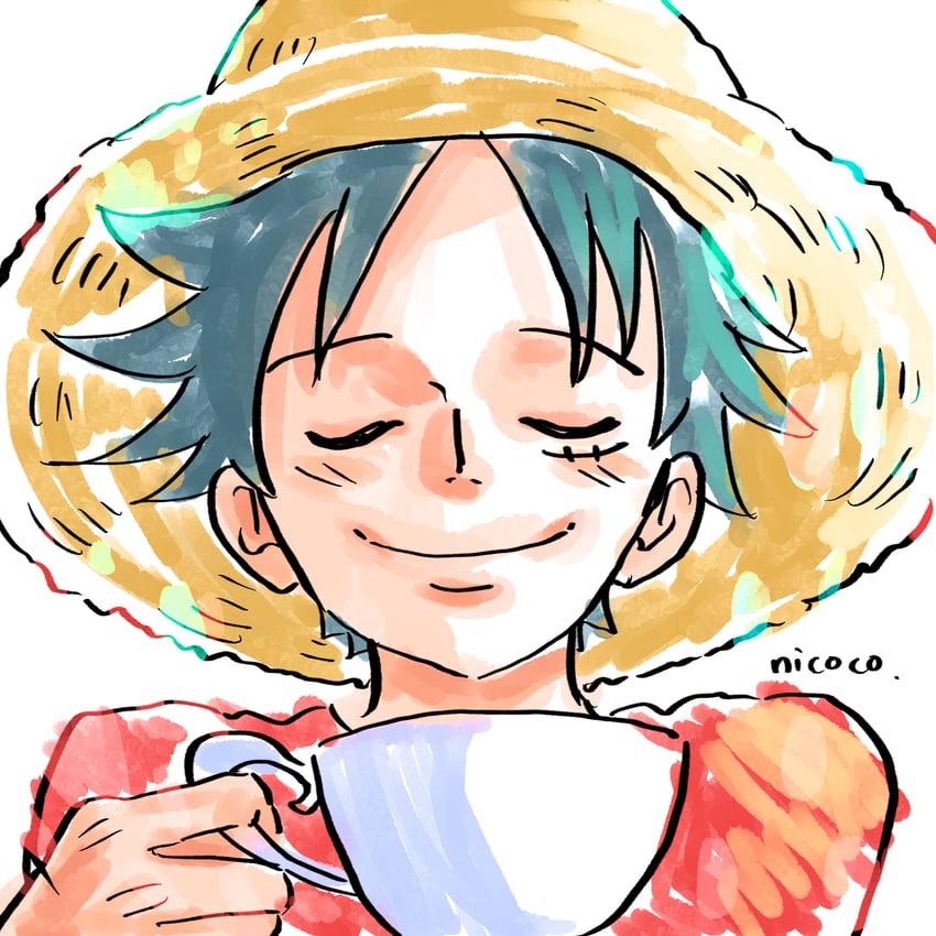 monkey d. luffy (one piece) drawn by furol_nicoco