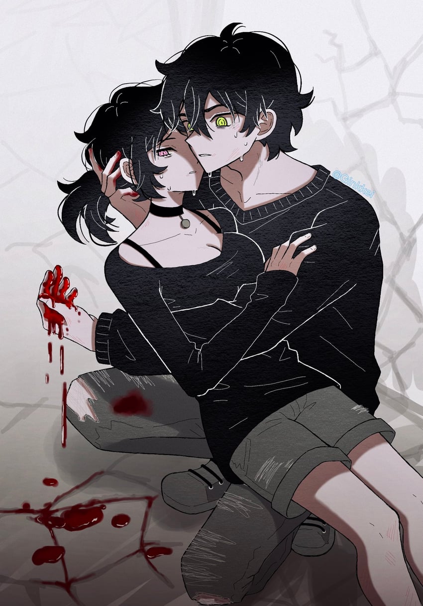 ashley graves and andrew graves (the coffin of andy and leyley) drawn by kkeidayo
