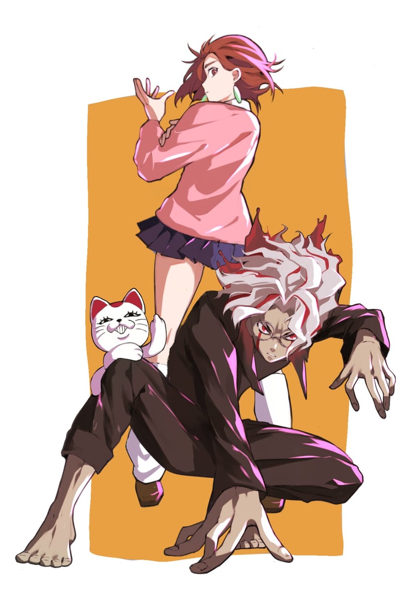 ayase momo, takakura ken, and turbo granny (dandadan) drawn by oftondisuki