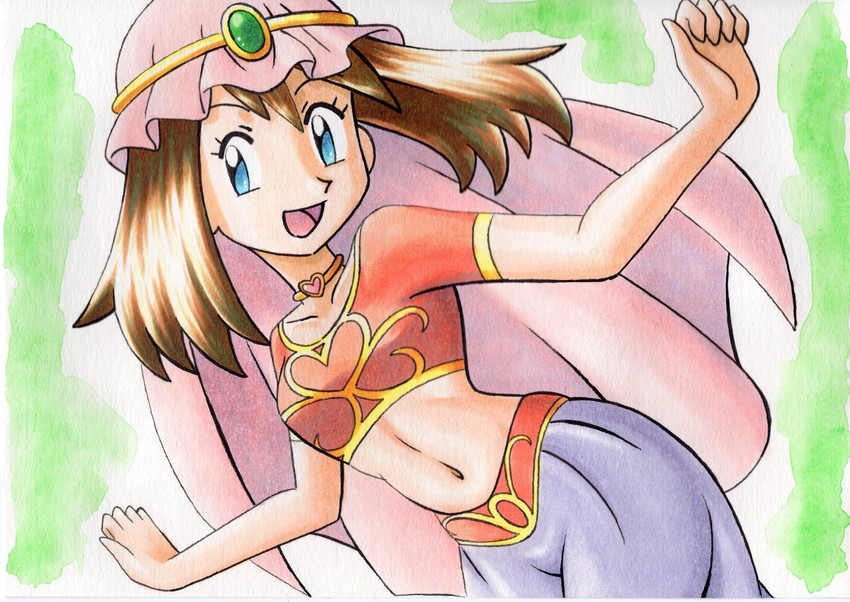 may (pokemon and 1 more) drawn by oka_mochi