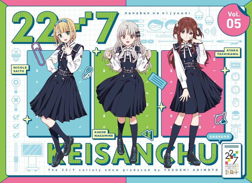 saito nicole, tachikawa ayaka, and nagamine kaede (22/7) drawn by horiguchi_yukiko