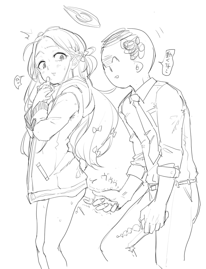 sensei, doodle sensei, and yuzu (blue archive) drawn by naltal