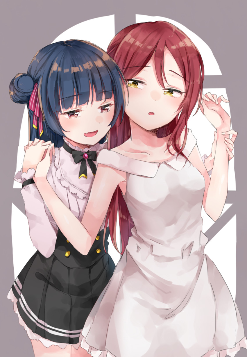 tsushima yoshiko and sakurauchi riko (love live! and 1 more) drawn by tatsuyoshi_(zawahomura)