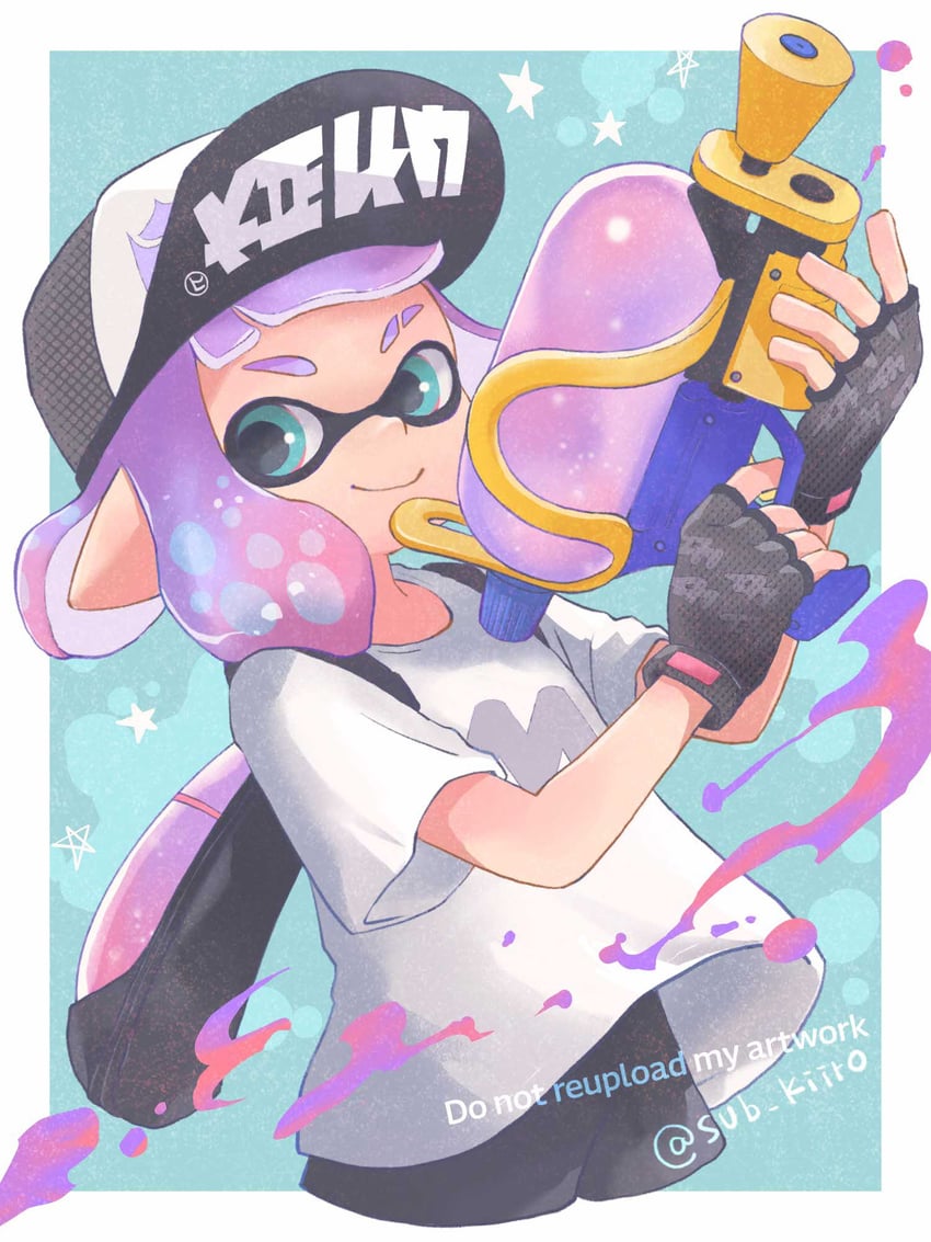 inkling player character and inkling girl (splatoon and 1 more) drawn by sub_kiiro