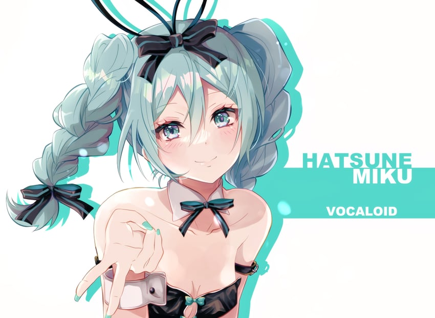 hatsune miku and bicute bunnies miku (vocaloid) drawn by yudoufu_(littleplus)