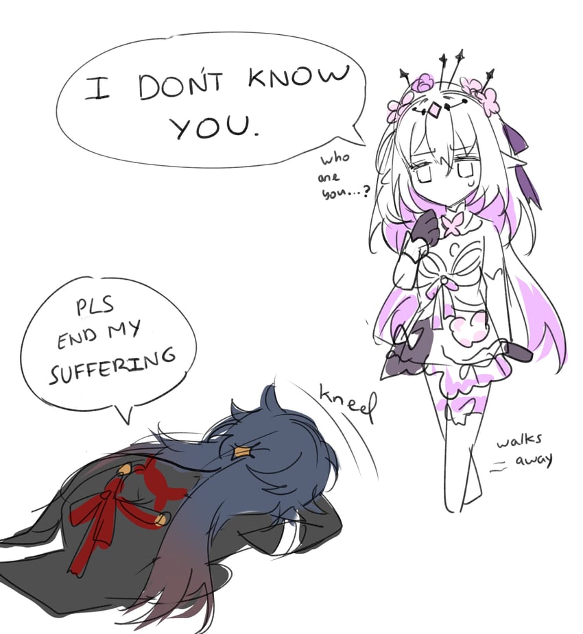 blade and castorice (honkai and 1 more) drawn by kanako_(fuwachu)