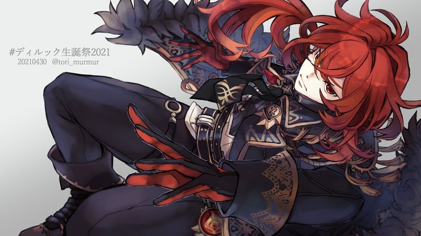 diluc (genshin impact) drawn by tori_murmur
