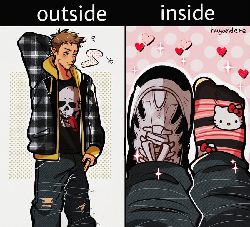 hello kitty and jesse pinkman (sanrio and 2 more) drawn by huyandere