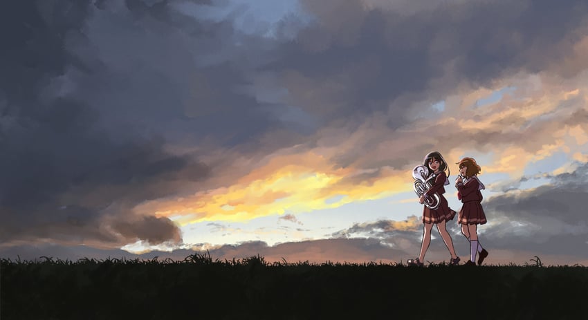 oumae kumiko and tanaka asuka (hibike! euphonium) drawn by fuyuhino
