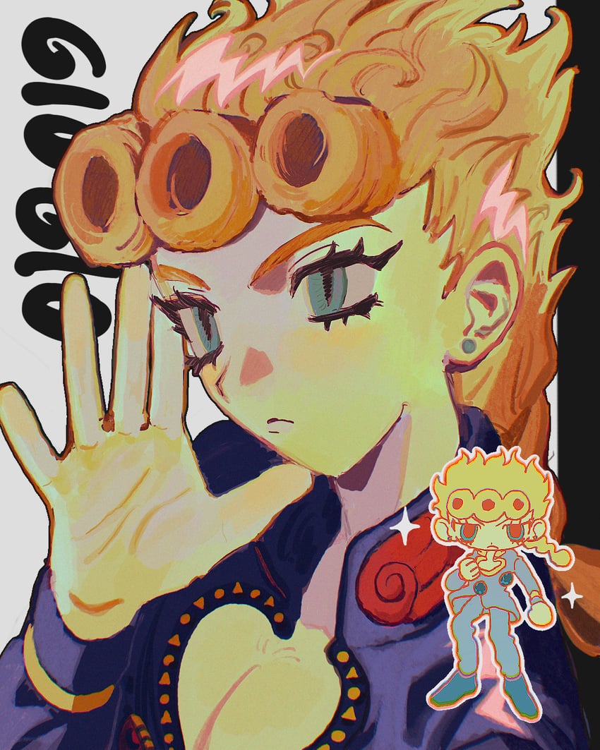 giorno giovanna (jojo no kimyou na bouken and 1 more) drawn by tami_tome_mo