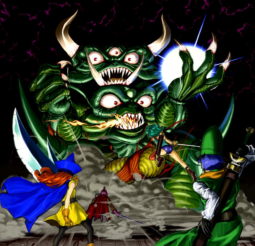 alena, heroine, clift, pisaro, ryan, and 1 more (dragon quest and 1 more) drawn by hiraemon