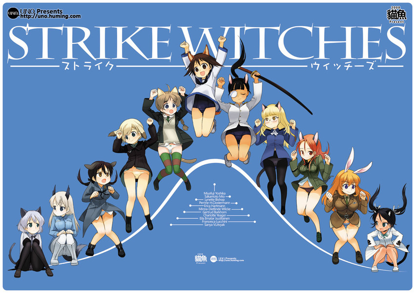 sanya v. litvyak, eila ilmatar juutilainen, miyafuji yoshika, erica hartmann, gertrud barkhorn, and 6 more (world witches series and 1 more) drawn by mao_yu