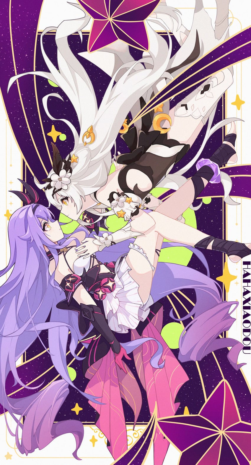 kiana kaslana and sirin (honkai and 1 more) drawn by hahaxiaodou