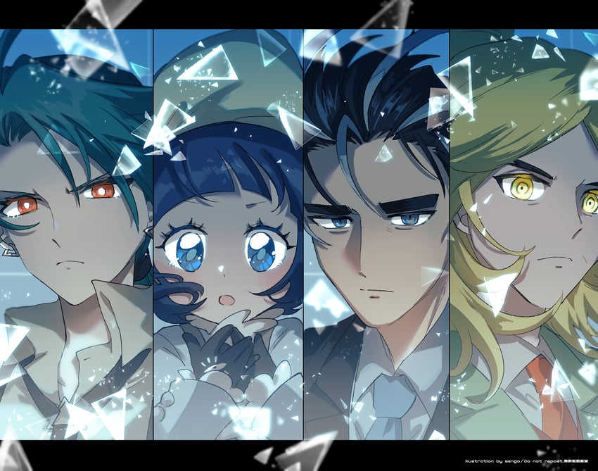 rika, larry, poppy, and hassel (pokemon and 1 more) drawn by airagency1005