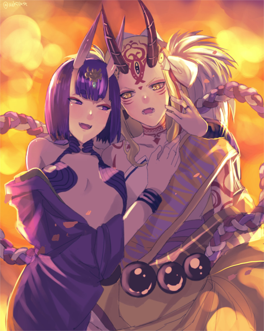 shuten douji and ibaraki douji (fate and 1 more) drawn by aoki_(apology)
