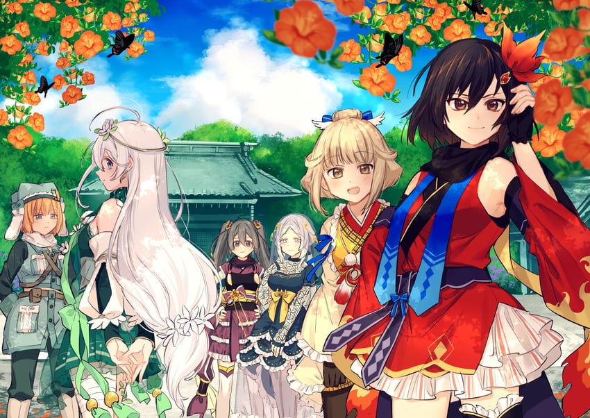 tokime shizuka, toki sunao, hiroe chiharu, miura asahi, aoba chika, and 1 more (mahou shoujo madoka magica and 1 more) drawn by yukishiro_(hitsuji)