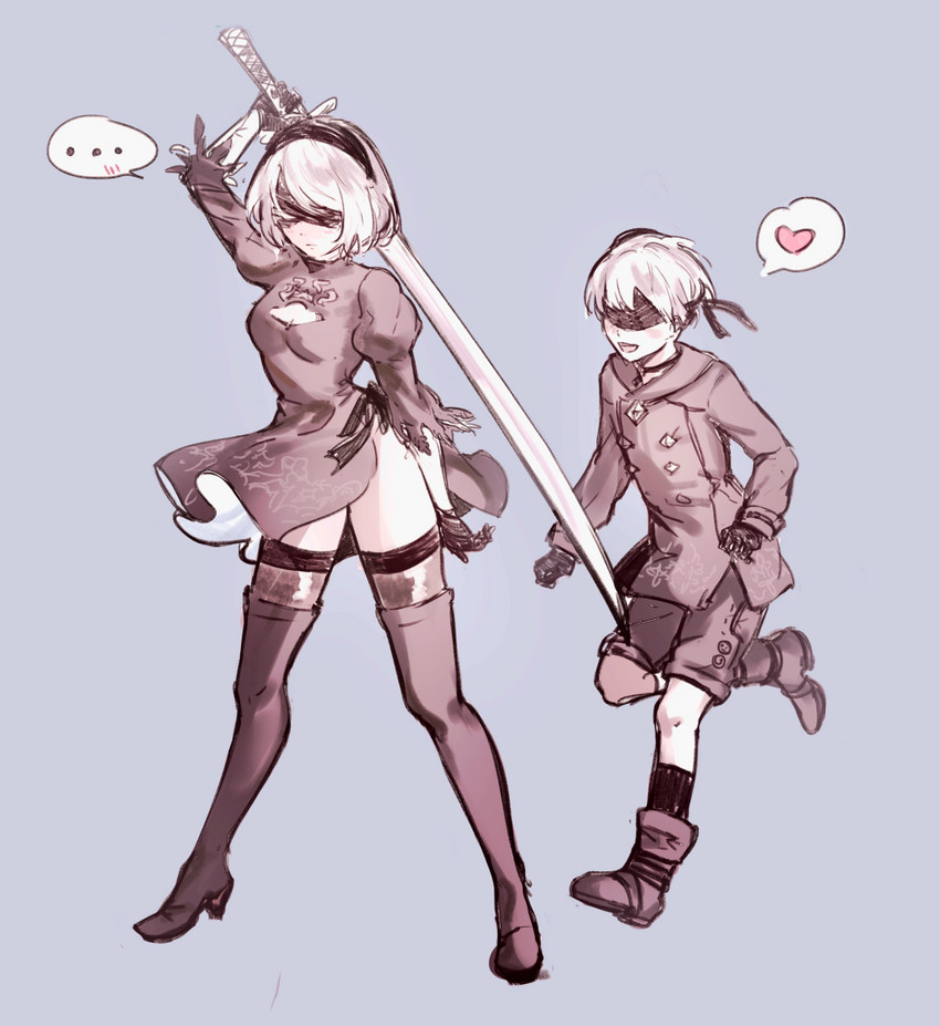 2b and 9s (nier and 1 more) drawn by k_(sktchblg)