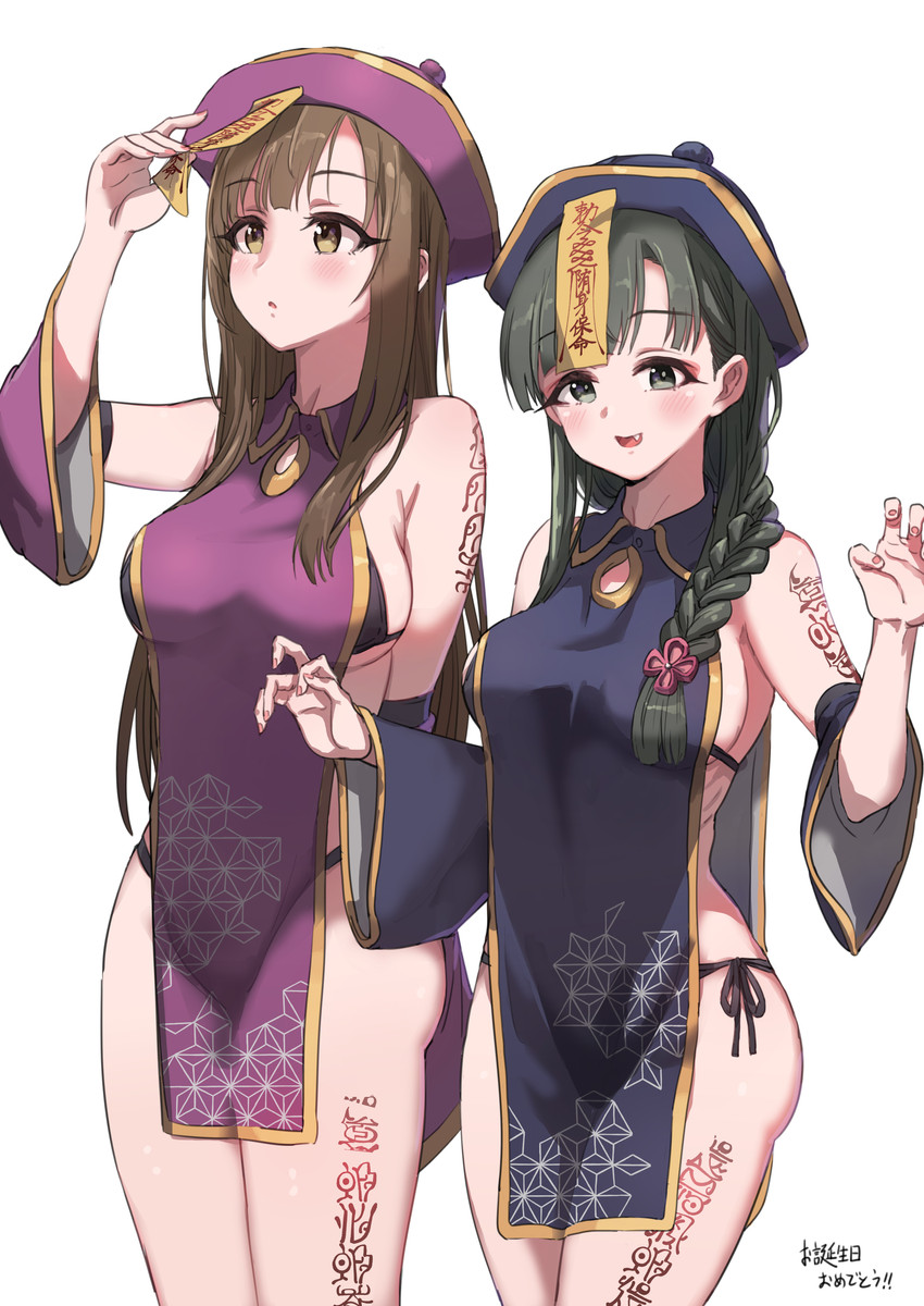 kobayakawa sae and mizumoto yukari (idolmaster and 1 more) drawn by pizzasi