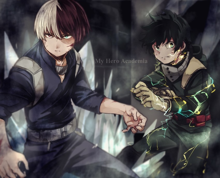 midoriya izuku and todoroki shoto (boku no hero academia) drawn by otojirou