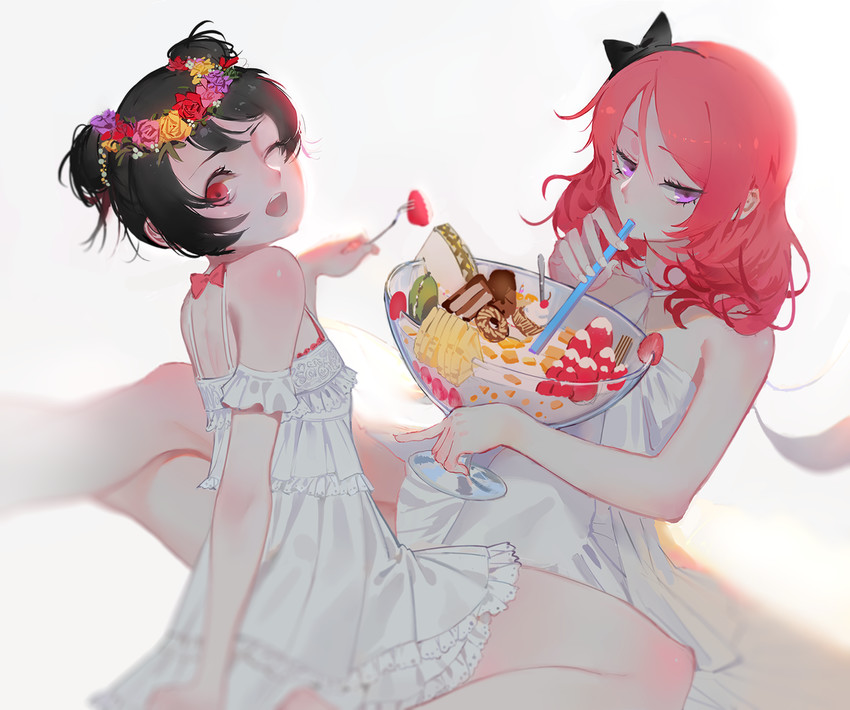 nishikino maki and yazawa nico (love live! and 2 more) drawn by hoshimawa