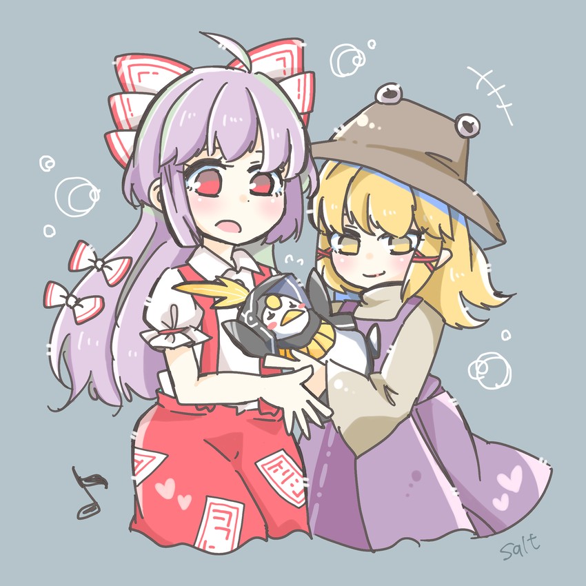fujiwara no mokou and moriya suwako (touhou and 1 more) drawn by salt_(seasoning)