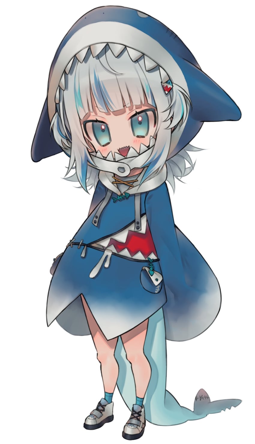 gawr gura (hololive and 1 more) drawn by zudzuki