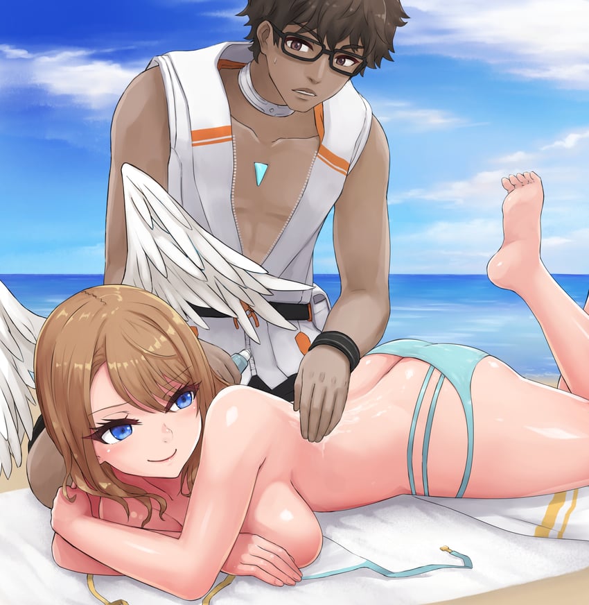 eunie and taion (xenoblade chronicles and 1 more) drawn by angoha