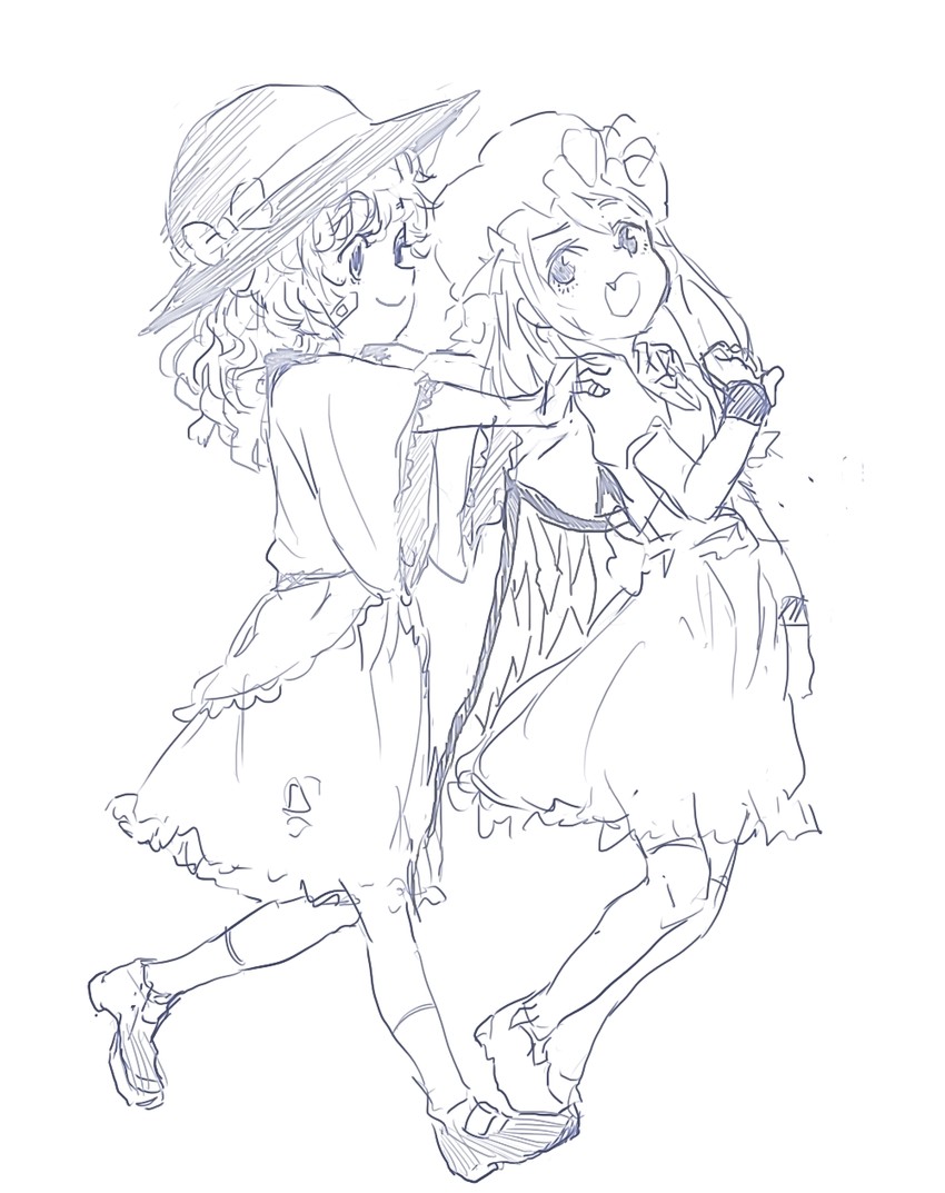 flandre scarlet and komeiji koishi (touhou) drawn by motsuni_(artist)