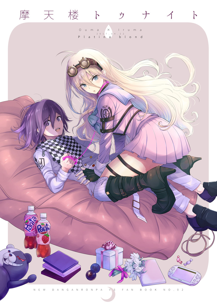 oma kokichi, monokuma, and iruma miu (danganronpa and 1 more) drawn by mizutama