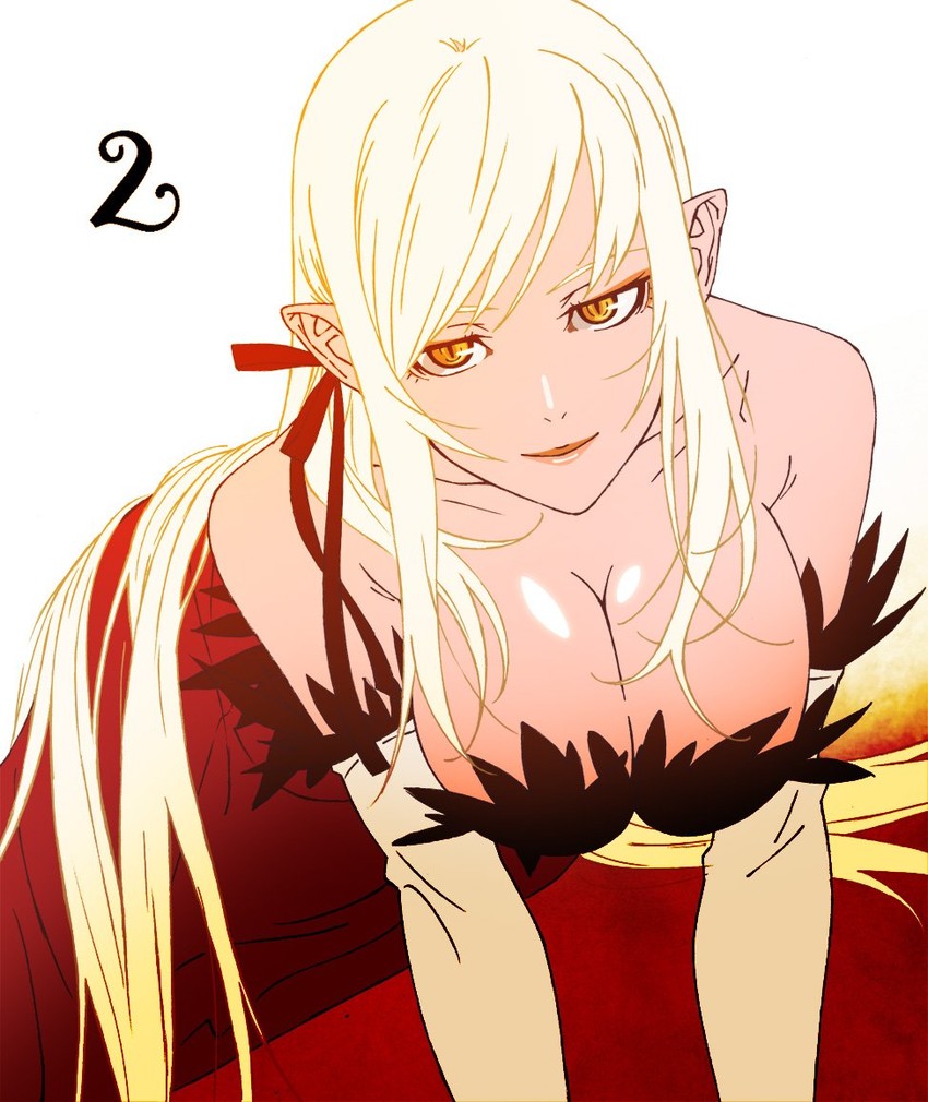 oshino shinobu and kiss-shot acerola-orion heart-under-blade (monogatari and 1 more)