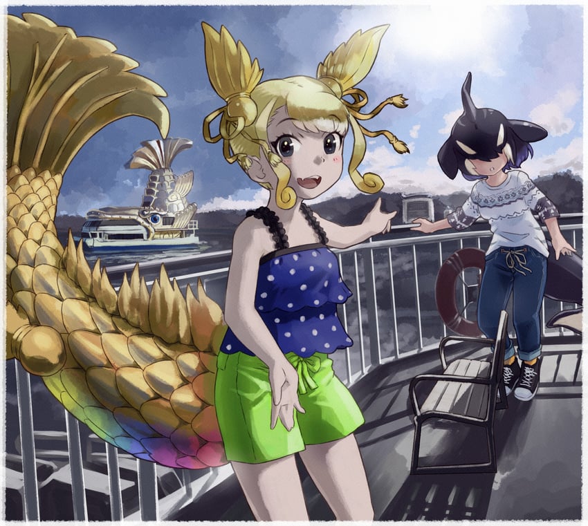 orca and kinshachi (kemono friends and 1 more) drawn by toriny
