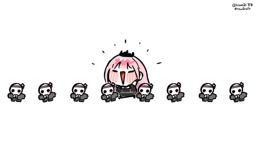 mori calliope and deadbeat (hololive and 1 more) drawn by noaqi77