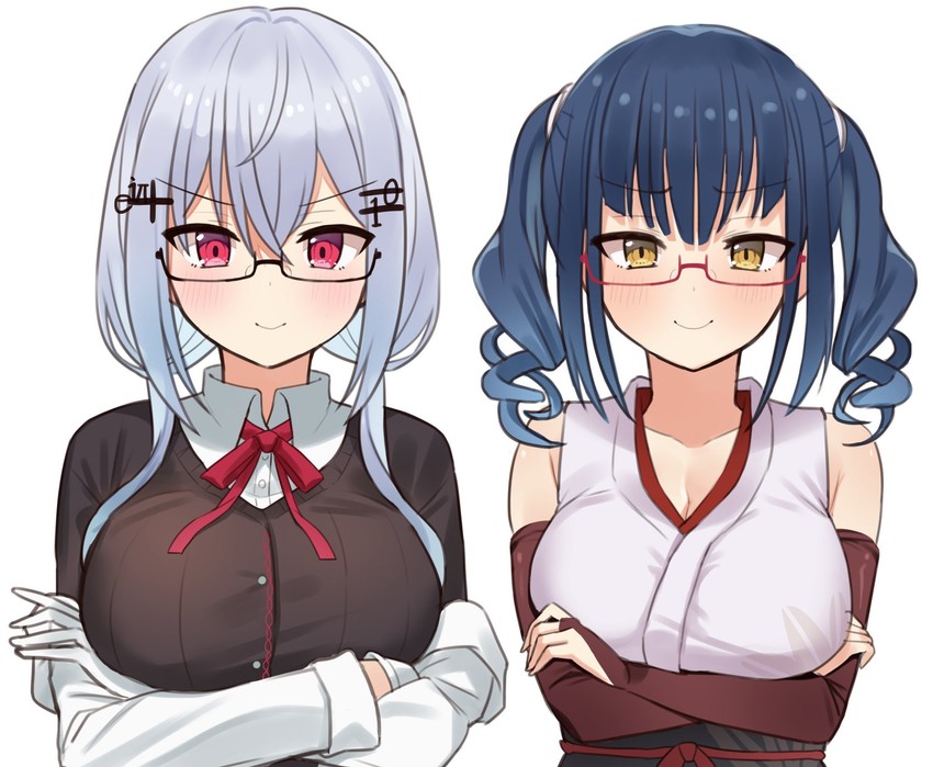 hakase fuyuki and yamagami karuta (nijisanji) drawn by choco_tanuki