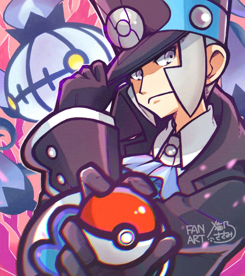 ingo and chandelure (pokemon and 1 more) drawn by sasami_642