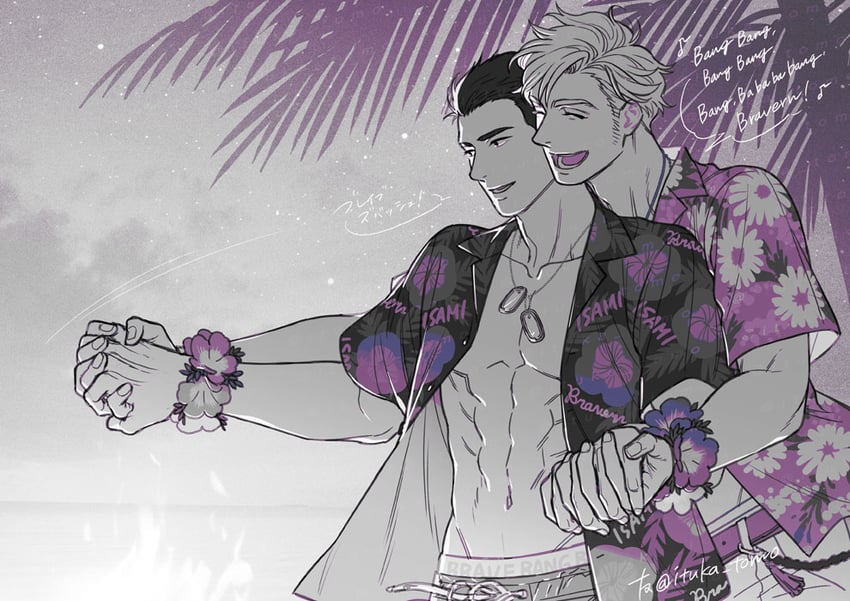 ao isami and lewis smith (yuuki bakuhatsu bang bravern) drawn by shirokumaborder