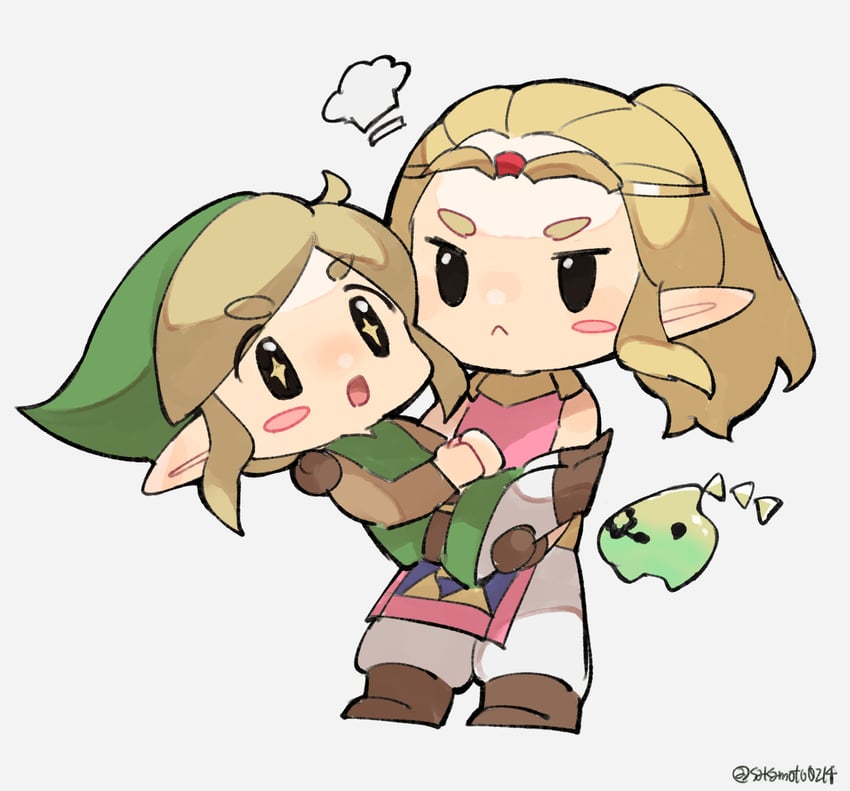 link, princess zelda, and tri (the legend of zelda and 1 more) drawn by sakamoto_mitsuki