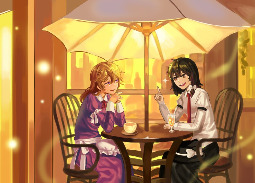 usami renko and maribel hearn (touhou) drawn by maka_(maka04021)