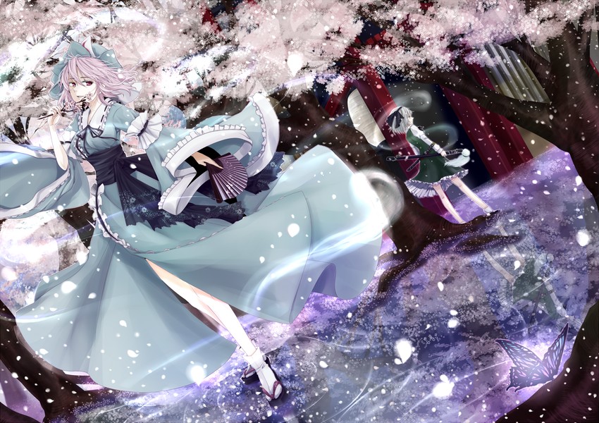 konpaku youmu and saigyouji yuyuko (touhou) drawn by yume_koucha