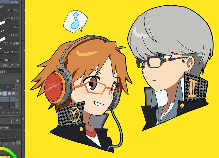 narukami yu and hanamura yousuke (persona) drawn by nt_26