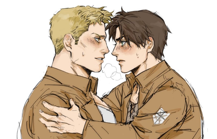 eren yeager and reiner braun (shingeki no kyojin) drawn by antooon0120